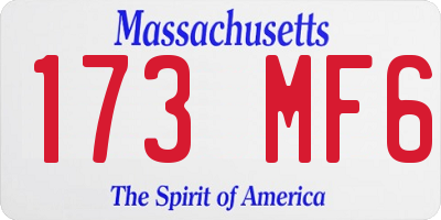 MA license plate 173MF6