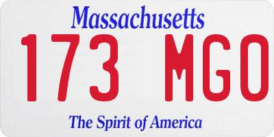 MA license plate 173MG0