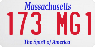 MA license plate 173MG1