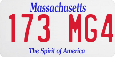 MA license plate 173MG4
