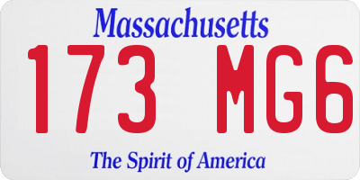 MA license plate 173MG6