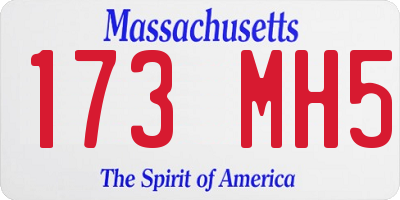 MA license plate 173MH5