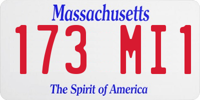 MA license plate 173MI1