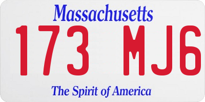 MA license plate 173MJ6