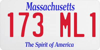 MA license plate 173ML1