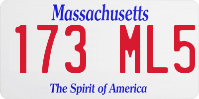 MA license plate 173ML5