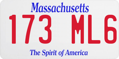 MA license plate 173ML6