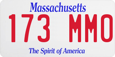 MA license plate 173MM0