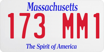 MA license plate 173MM1