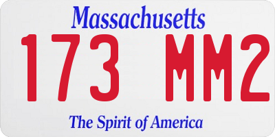 MA license plate 173MM2