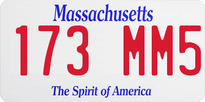 MA license plate 173MM5