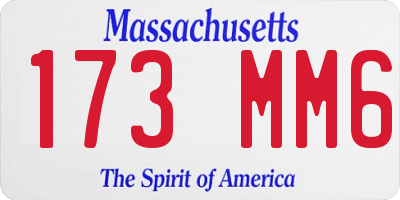 MA license plate 173MM6
