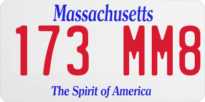 MA license plate 173MM8