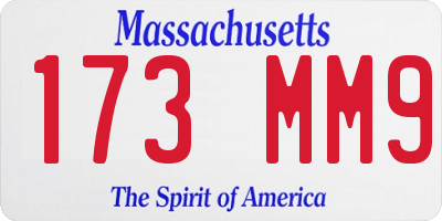 MA license plate 173MM9