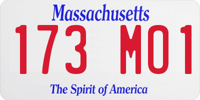 MA license plate 173MO1