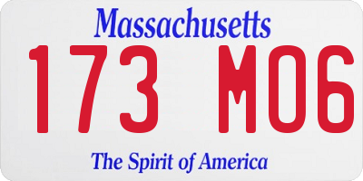 MA license plate 173MO6