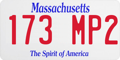 MA license plate 173MP2