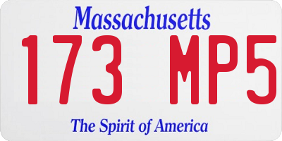 MA license plate 173MP5