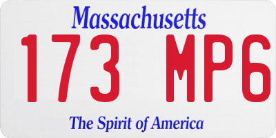 MA license plate 173MP6