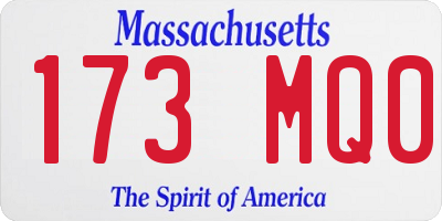 MA license plate 173MQ0