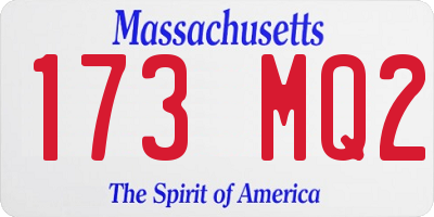 MA license plate 173MQ2