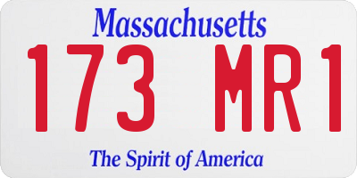 MA license plate 173MR1