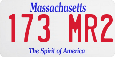 MA license plate 173MR2