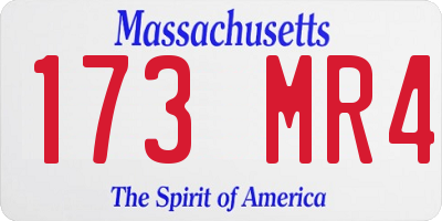 MA license plate 173MR4