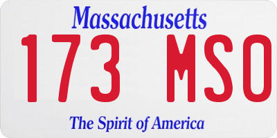 MA license plate 173MS0