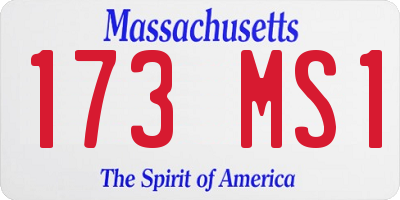 MA license plate 173MS1