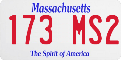 MA license plate 173MS2