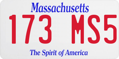 MA license plate 173MS5