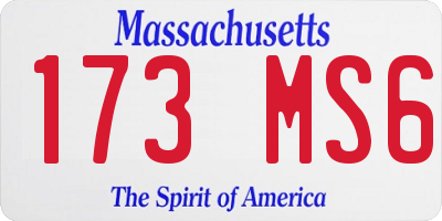 MA license plate 173MS6