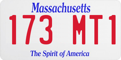 MA license plate 173MT1