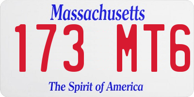 MA license plate 173MT6