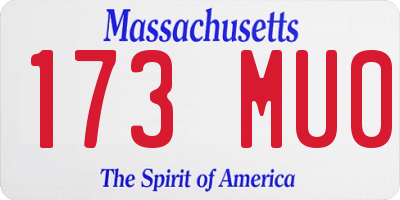 MA license plate 173MU0