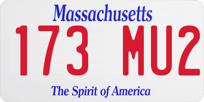 MA license plate 173MU2