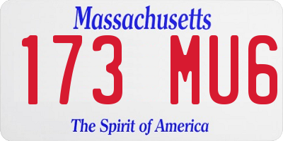 MA license plate 173MU6