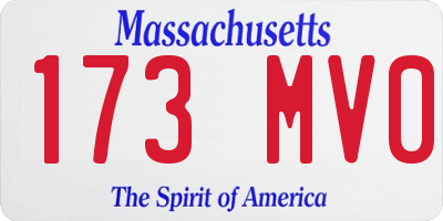 MA license plate 173MV0