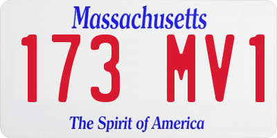 MA license plate 173MV1