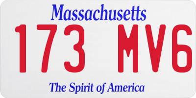 MA license plate 173MV6