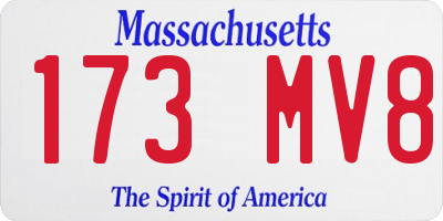MA license plate 173MV8