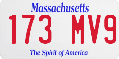 MA license plate 173MV9