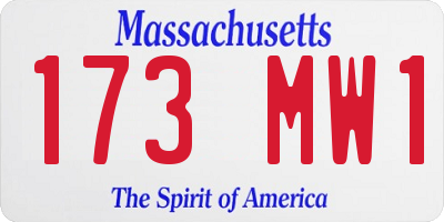 MA license plate 173MW1