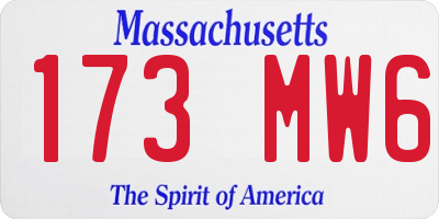 MA license plate 173MW6