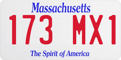 MA license plate 173MX1
