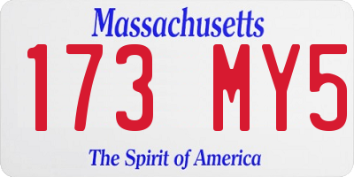 MA license plate 173MY5