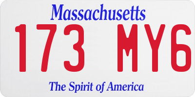MA license plate 173MY6