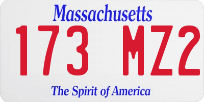 MA license plate 173MZ2