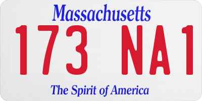 MA license plate 173NA1